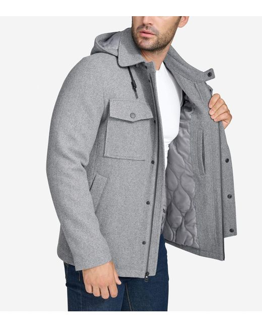 Cole Haan Gray Men's Wool Twill Field Jacket for men