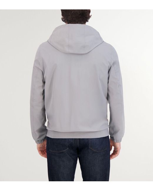 Cole Haan Gray Men's Hooded Jacket With Rib Hem for men