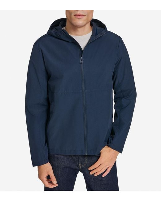 Cole Haan Blue Packable Running Rain Jacket for men