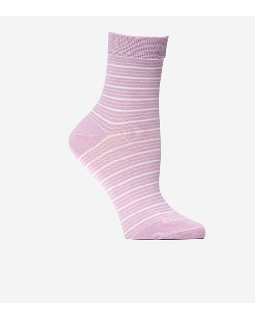 Cole Haan Pink Women's Stripe Short Crew Socks