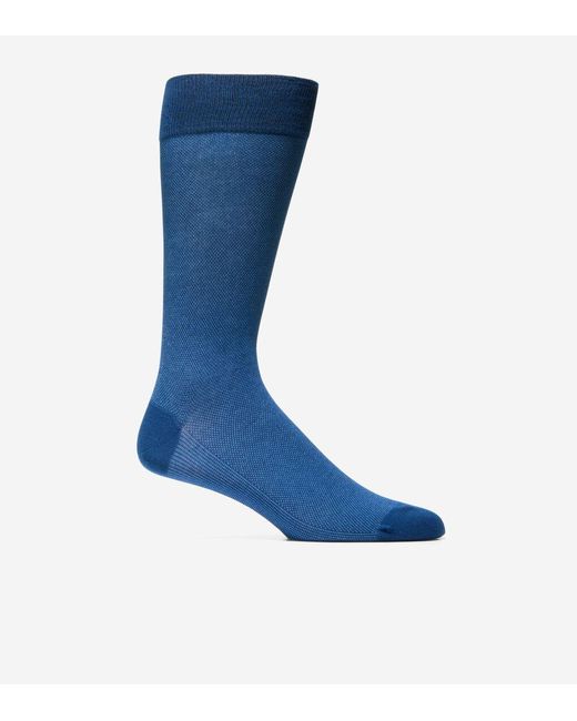 Cole Haan Blue Men's Pique Crew Socks for men