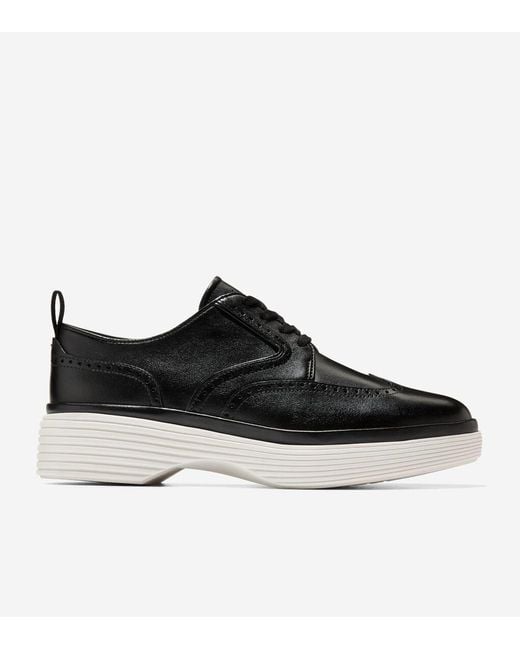 Cole Haan Black Women's Øriginalgrand City Platform Wingtip Oxfords