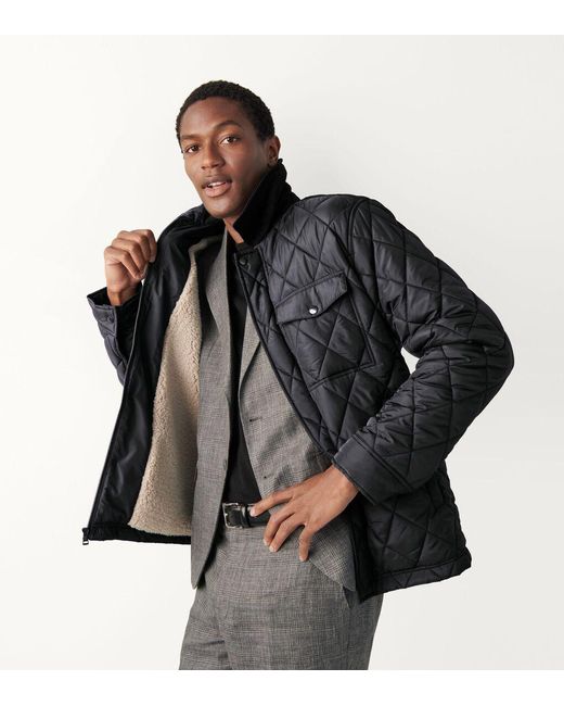 Cole Haan Black Men's Diamond Quilted Jacket for men