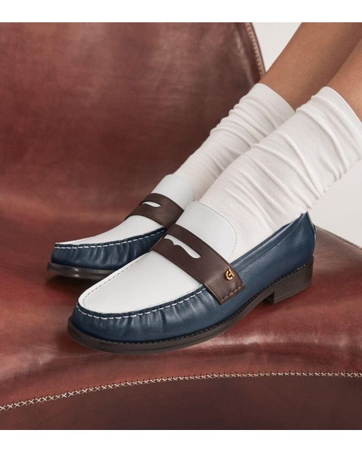 Cole Haan Blue Women's Lux Pinch Penny Loafers