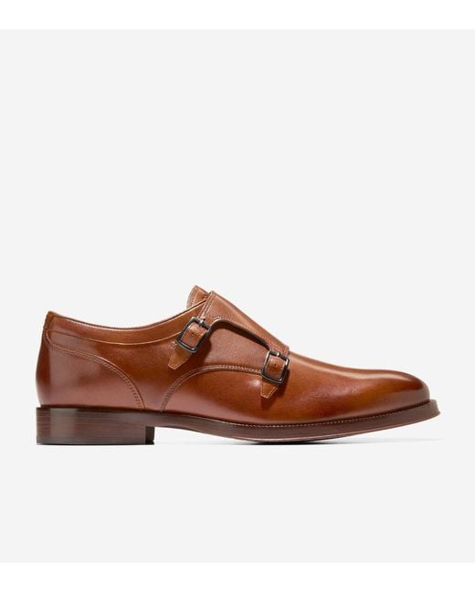 Cole Haan Brown Men's Carnegie Monk Strap Shoes for men