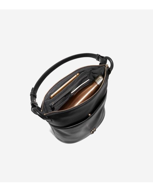 Cole Haan Black Essential Soft Bucket Bag