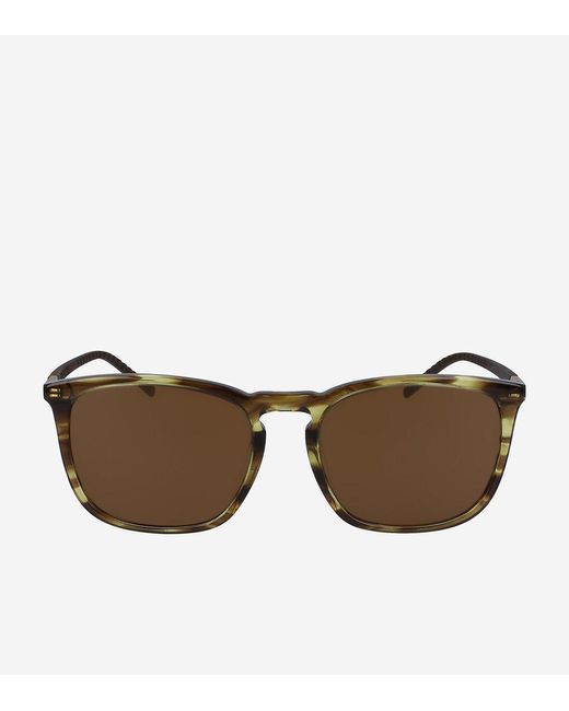Cole Haan Brown Rectangle Flex Horn-rimmed Sunglasses for men