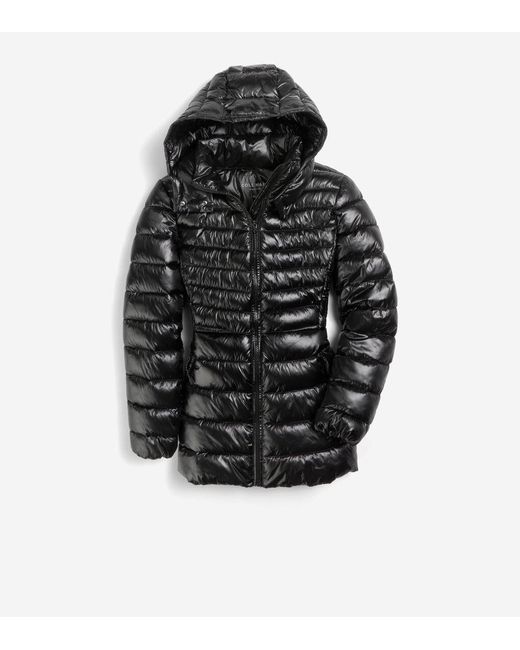 Cole Haan Women's Quilted Pearl Faux Down Jacket With Removable Hood in