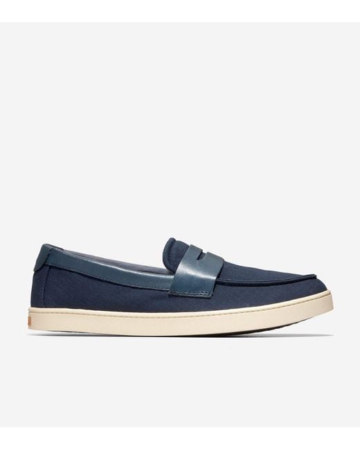 Cole Haan Blue Men's Canvas Pinch Weekender Penny Loafers for men