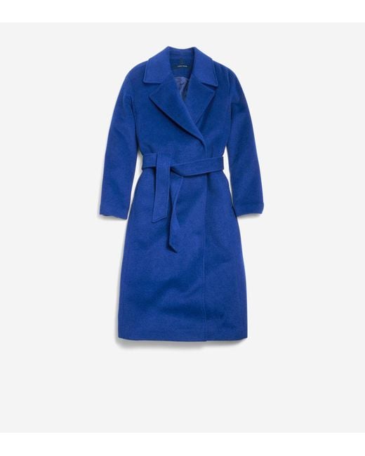 Cole Haan Blue Women's Luxe Wool Oversized Coat
