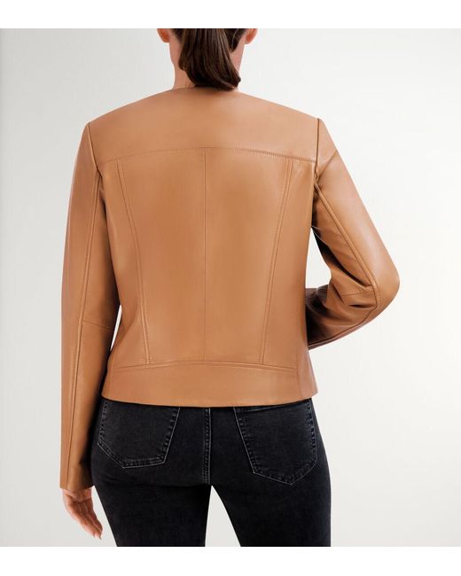 Cole Haan Brown Women's Asymmetrical Leather Jacket