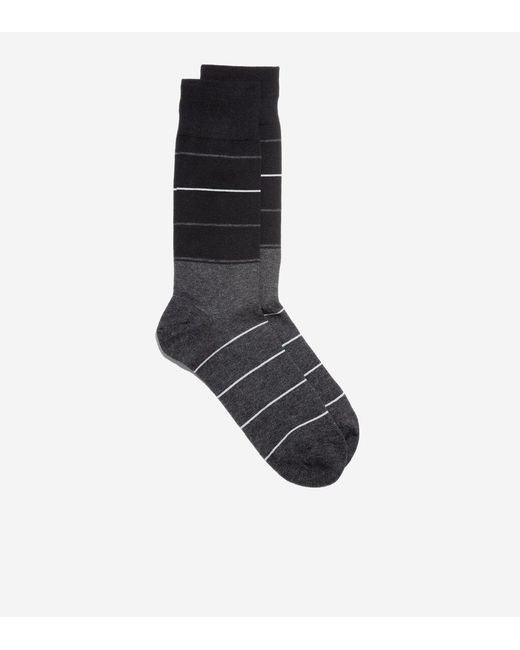 Cole Haan Black Men's Color Block Stripe Dress Crew Socks for men