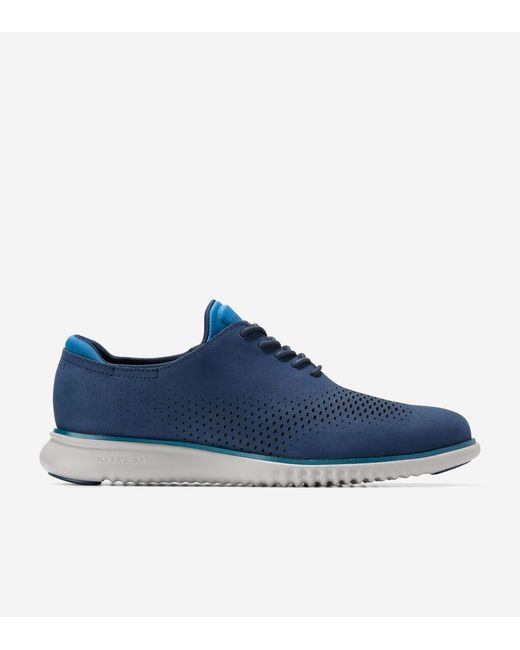Cole Haan Blue Men's 2.zerøgrand Laser Wingtip Oxfords for men