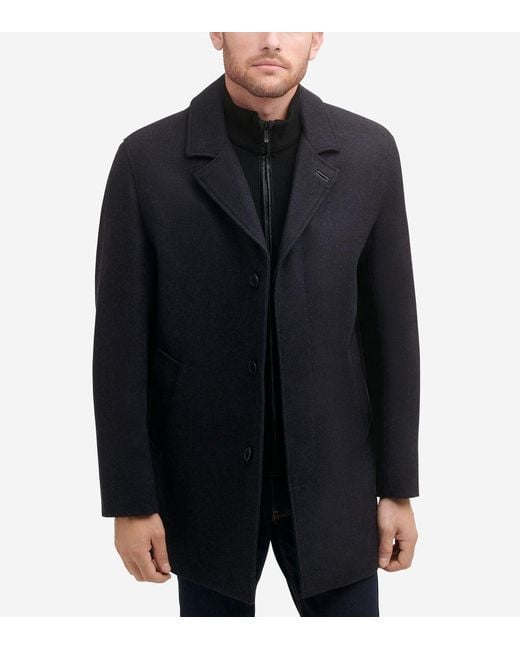 Cole Haan Black Men's Wool-blend Car Coat for men