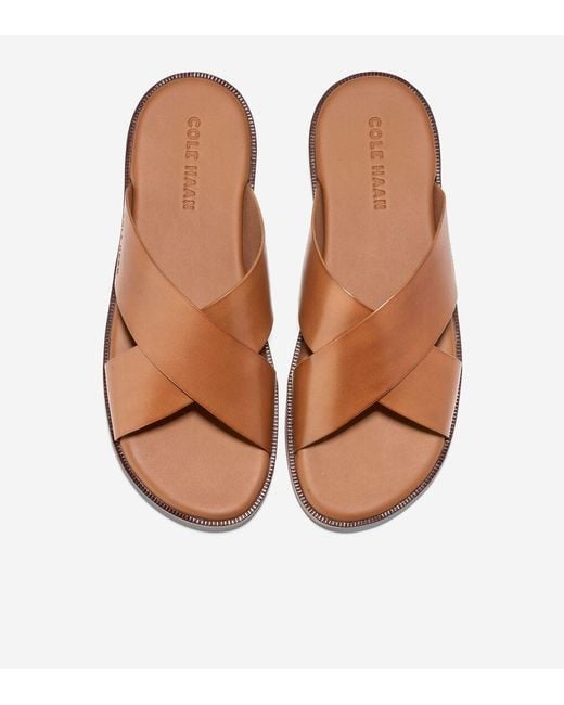 Cole Haan Brown Men's Nantucket Cross Strap Sandals for men