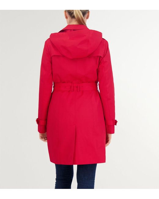 Cole Haan Red Women's Hooded Trench Coat