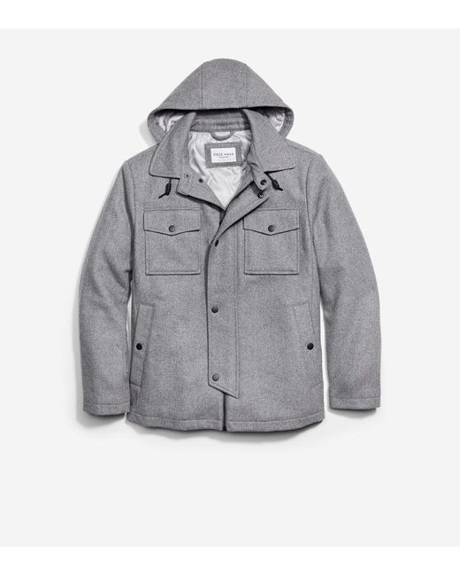 Cole Haan Gray Men's Wool Twill Field Jacket for men