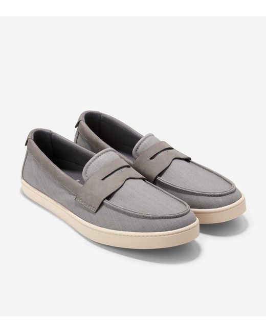 Cole Haan Gray Men's Canvas Pinch Weekender Penny Loafers for men