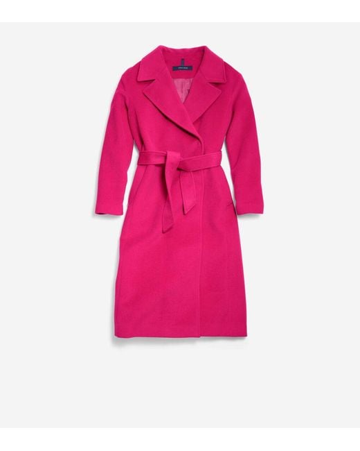 Cole Haan Pink Women's Luxe Wool Oversized Coat