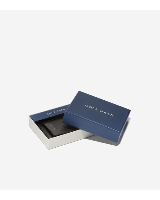 Cole Haan Black Boxshine Magnetic Wallet for men