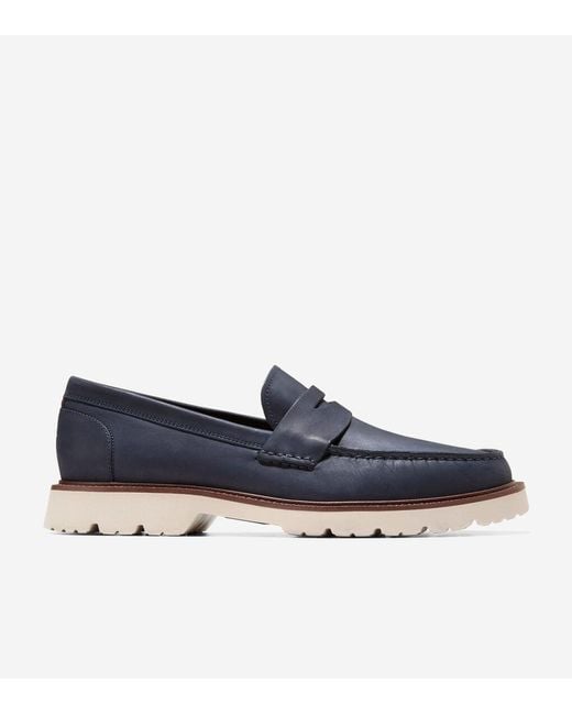 Cole Haan Blue Men's American Classics Penny Loafers