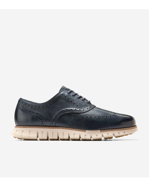 Cole Haan Blue Men's Zerøgrand Remastered Wingtip Oxfords for men