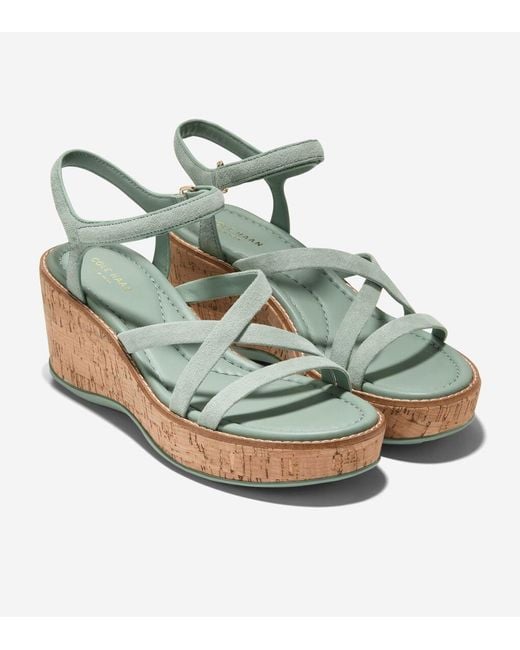 Cole Haan Metallic Women's Grand Ambition Azzura Strappy Wedge Sandal