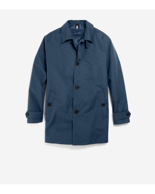 Cole Haan Blue Men's Stand Collar Rain Jacket for men