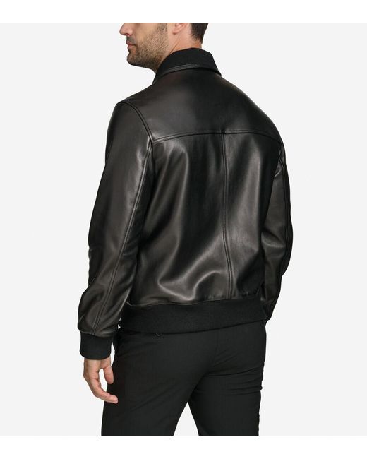 Cole Haan Men s Leather Aviator Jacket in Black for Men Lyst