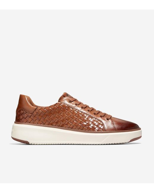 Cole Haan Brown Men's Grandprø Topspin Woven Lux Sneaker for men