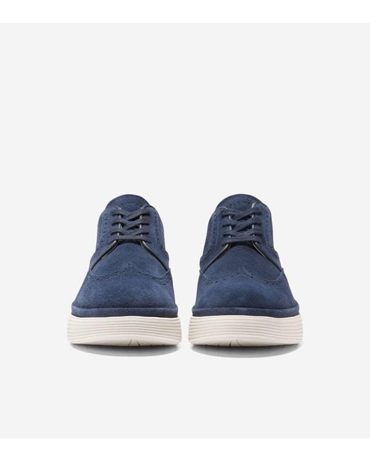 Cole Haan Blue Women's Øriginalgrand City Platform Wingtip Oxfords