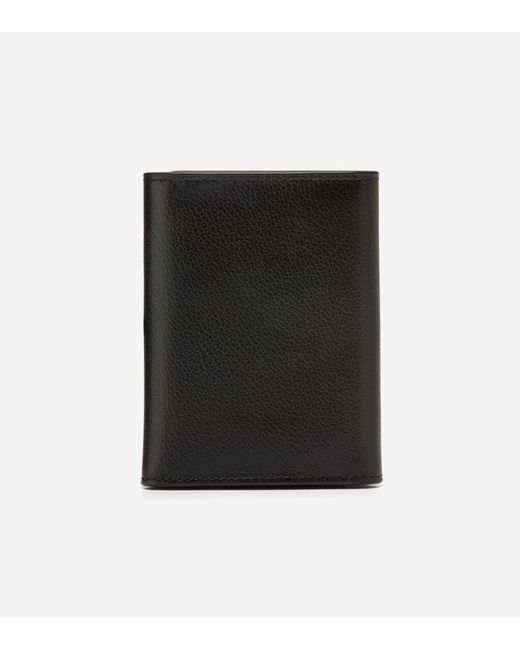 Cole Haan Black Boxshine Trifold Wallet for men