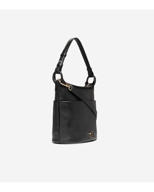 Cole Haan Black Essential Soft Bucket Bag