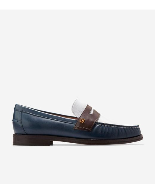 Cole Haan Blue Women's Lux Pinch Penny Loafers