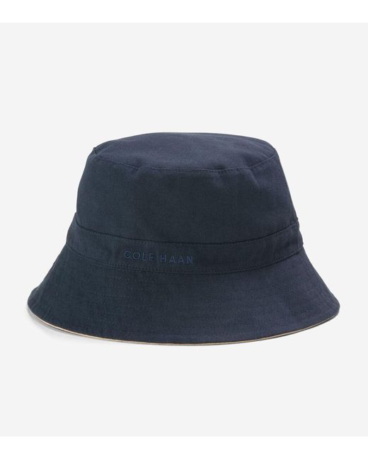 Cole Haan Blue Reversible Solid Bucket Hat for men