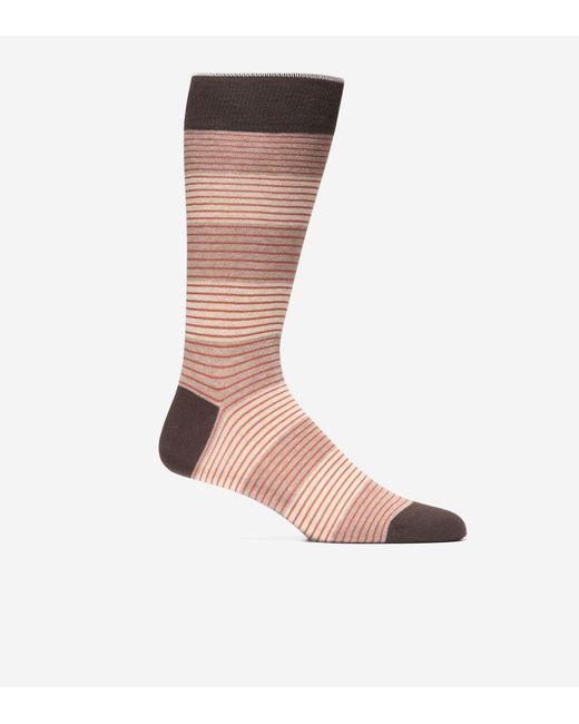 Cole Haan Brown Men's Multi Stripe Dress Crew Socks for men