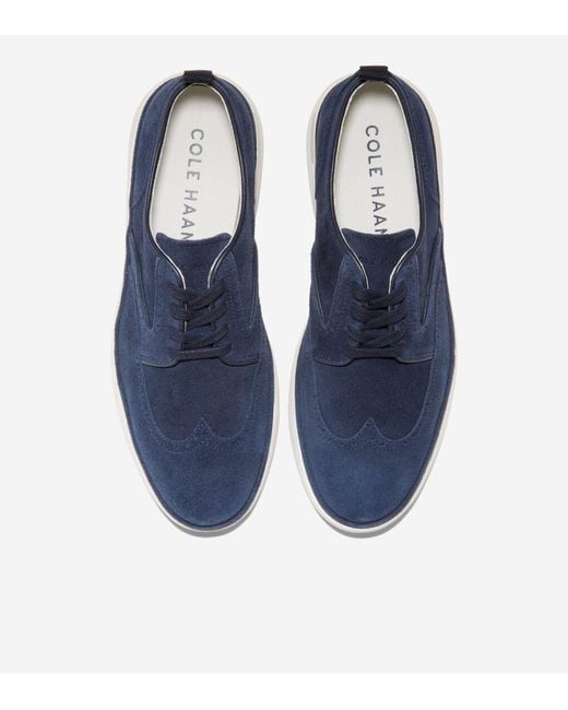 Cole Haan Blue Women's Øriginalgrand City Platform Wingtip Oxfords