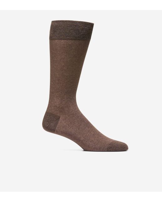 Cole Haan Brown Men's Pique Textured Crew Socks for men