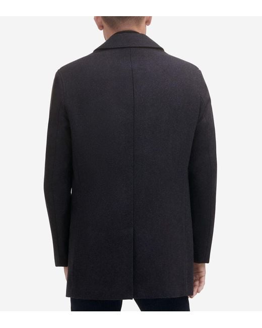 Cole Haan Black Men's Wool-blend Car Coat for men