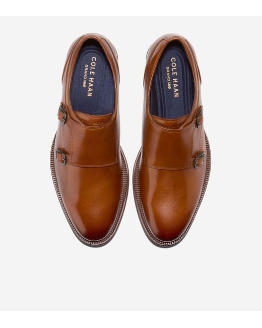 Cole Haan Brown Men's Carnegie Monk Strap Shoes for men