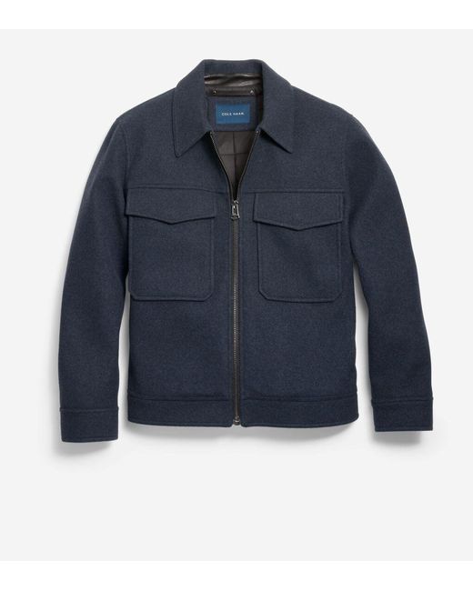 Cole Haan Blue Men's Short Wool Jacket for men