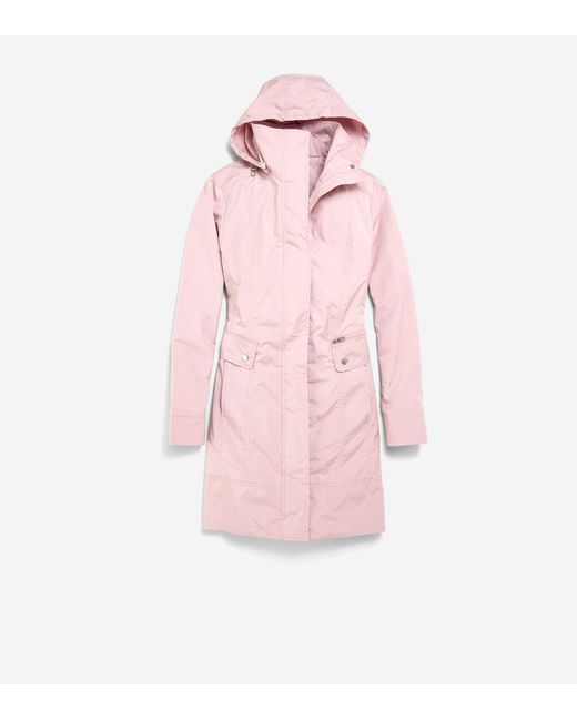 Cole Haan Pink Women's Signature Packable Hooded Rain Jacket