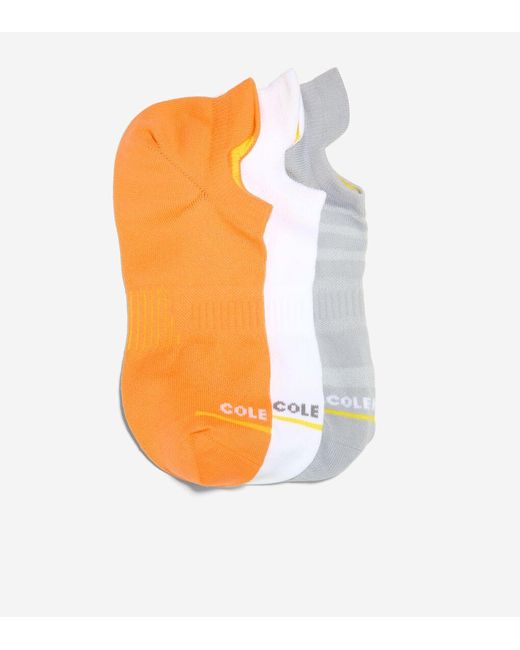Cole Haan Orange Men's 3 Pair Zerøgrand Liner Socks for men