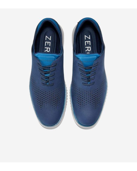 Cole Haan Blue Men's 2.zerøgrand Laser Wingtip Oxfords for men
