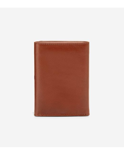 Cole Haan Brown Boxshine Trifold Wallet for men