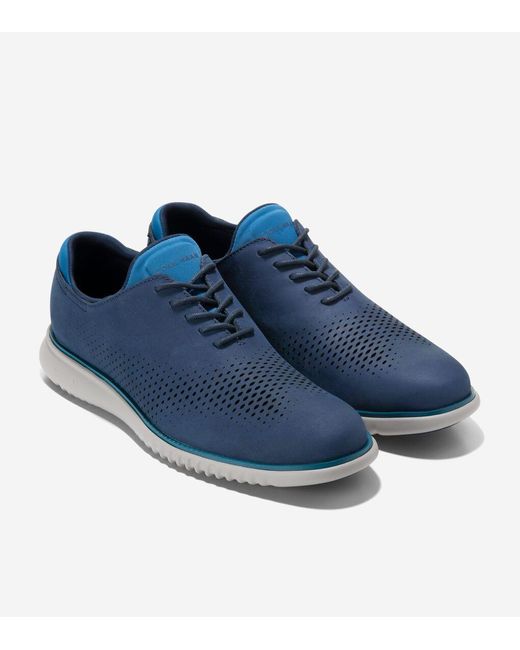 Cole Haan Blue Men's 2.zerøgrand Laser Wingtip Oxfords for men