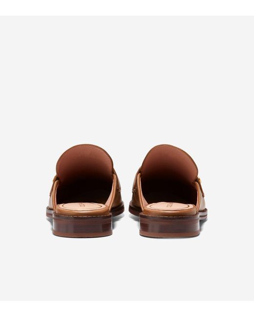 Cole Haan Brown Women's Lux Pinch Penny Loafer Mules