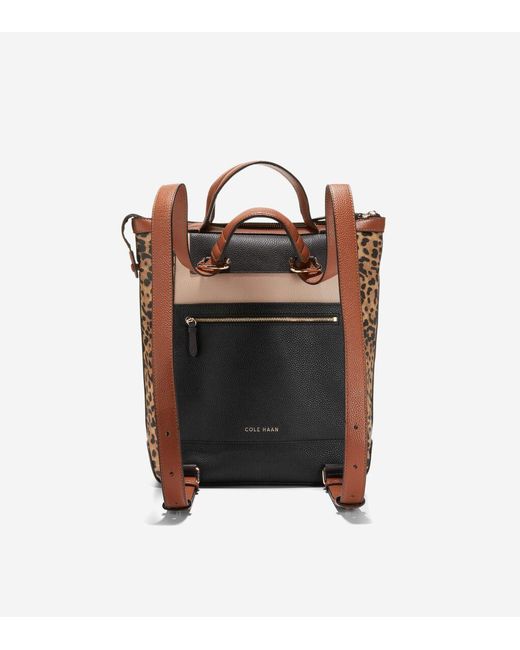 Cole Haan Black Grand Ambition Small Convertible Luxe Backpack