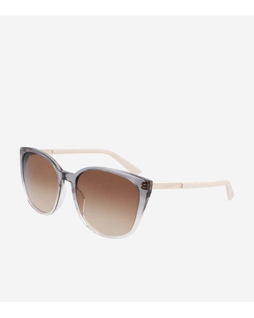 Cole Haan White Flexible Square Cat Eye Sunglasses