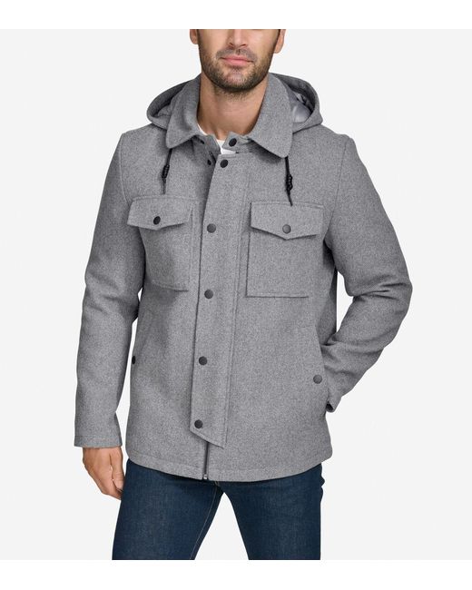 Cole Haan Gray Men's Wool Twill Field Jacket for men